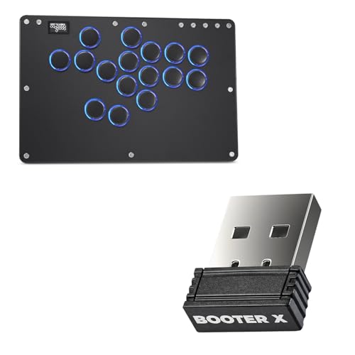 Sehawei T16 Black All-Button Arcade Controller and Haute42 BooterX Dongle Adapter for HautePad/HauteBoard