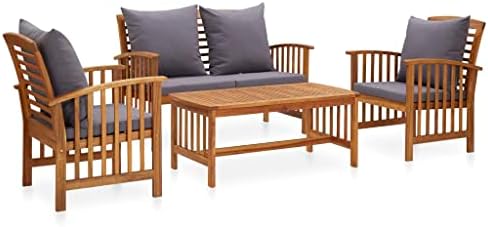 vidaXL Salon de Jardin 4 pcs avec Coussins Mobilier d'Extérieur M...