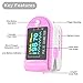 Facelake FL-350 Pulse Oximeter with Carrying Case & Batteries & Lanyard, Pink