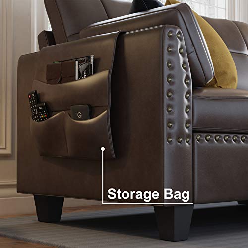 Honbay Faux Leather Sectional Sofa Couch Reversible L Shaped Couch Sofa 4 Seat Sofa Sectional Couch For Small Apartment #TOP6