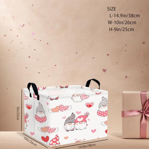 Image of Cute Heart Valentine's Day Basket Gifts Empty Storage Basket for Kid and Baby Room Decor (Dwarf Wings Love)