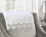 Elegant Jacquard Sofa Covers Soft Fabric Lace Trim Furniture Covers Macramé Jacquard Chair Back Covers, Sofa Back Covers for Living Room, Recliner & Chairs 4 Pack (Bella Lace Head Rest Covers x 4)