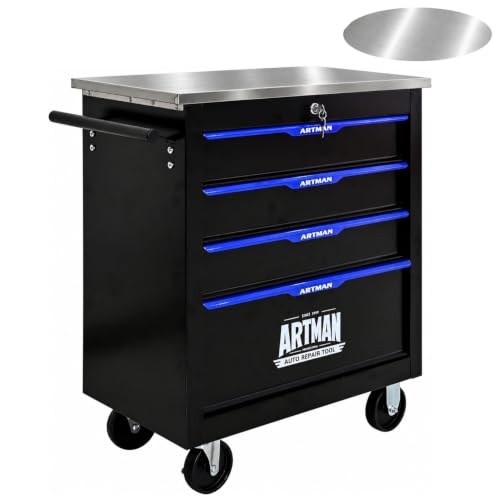 nifoti 4-Drawer Rolling Tool Chest with Stainless Steel Countertop