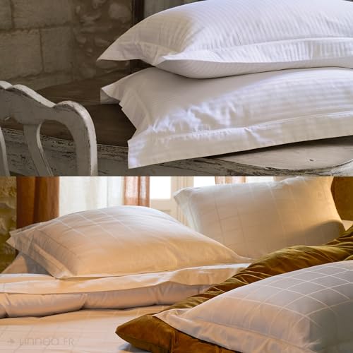Parure de lit en satin Concerto beige lin 240x220 cm d'exception