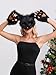Liszdp Furry Fox Cat Mask Wolf Tail and Fingerless Faux Fur Paw Gloves Set for Women Halloween Costume Accessories