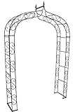 Hirsch Terracotta Rosenbogen aus Metall stabil mit Spitze, aus Vollmaterial mit Edelrost, Rankgitter Breite 140cm Höhe 245cm Tiefe 40cm, incl. 4X Bodenanker
