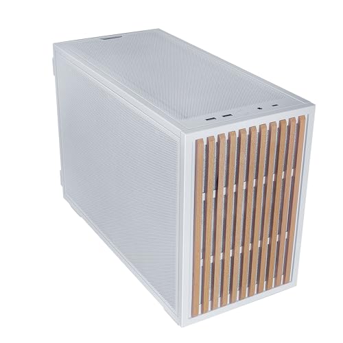 Image of Lian Li B4-mATX 21.3L PC Case, 358mm GPU, 360 AIO, 2 Slim Fans, White Wood | 2 Pre-Installed 120mm Slim Top Fans, Supports 360mm AIO, 140mm ATX PSU, Horizontal /Vertical Setup, Small Form Factor (B4W-WD)