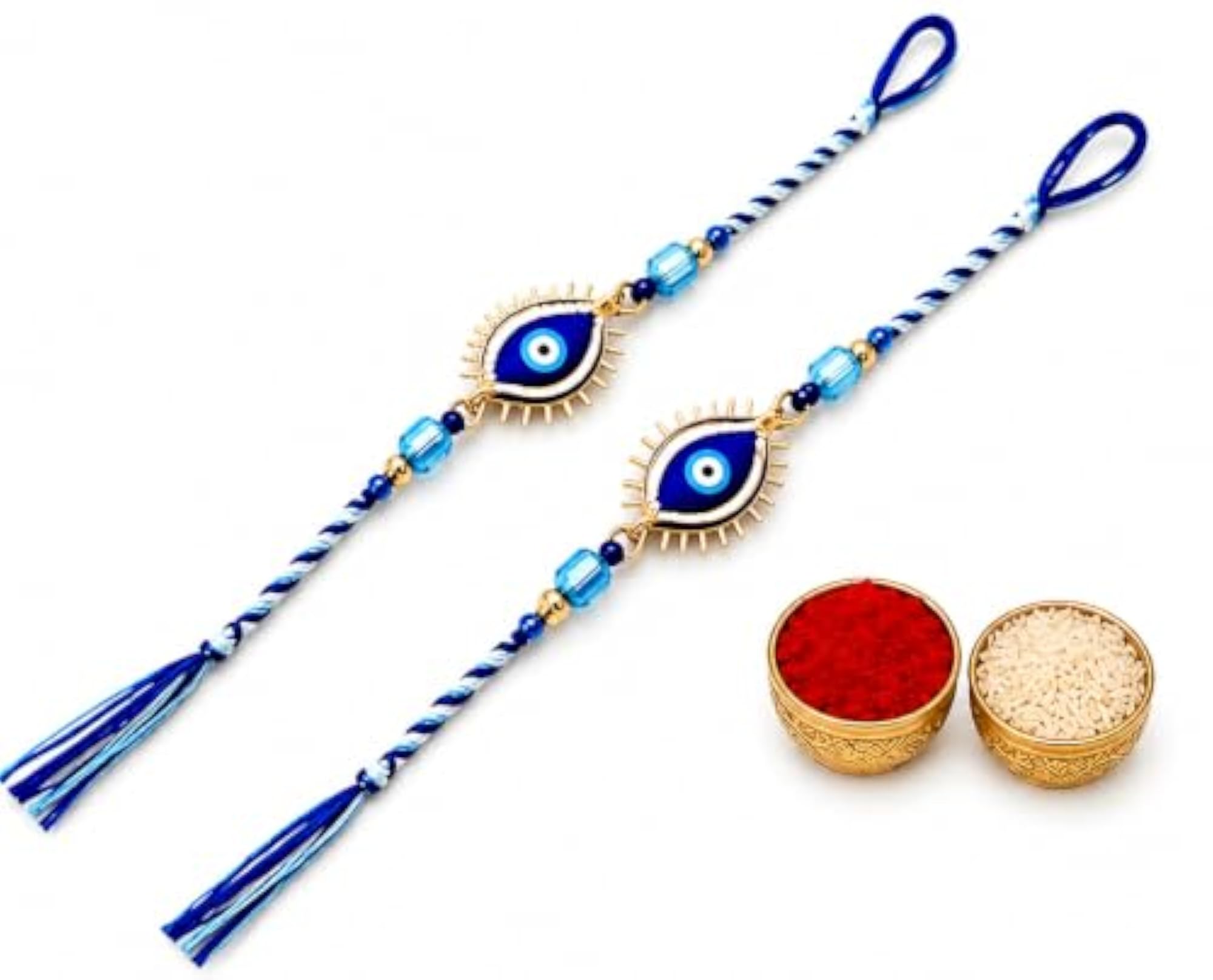 Premium Designer Evil Eyes Rakhi Set of 2, Gift Pack