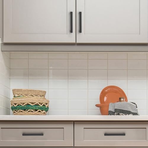 Image of Ravinte Matte Black Kitchen Cabinet Handles 3 Inch Pulls 20 Pack | Solid Zinc Alloy , Smooth Design, Screws Included, Square Pulls for Kitchen Drawers & Cupboards