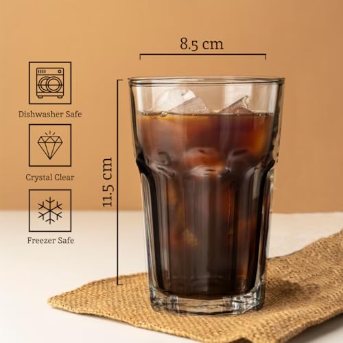 Premier Housewares Luxor Glass Tumblers, Clear, 8 x 8 x 12 cm - Image 3