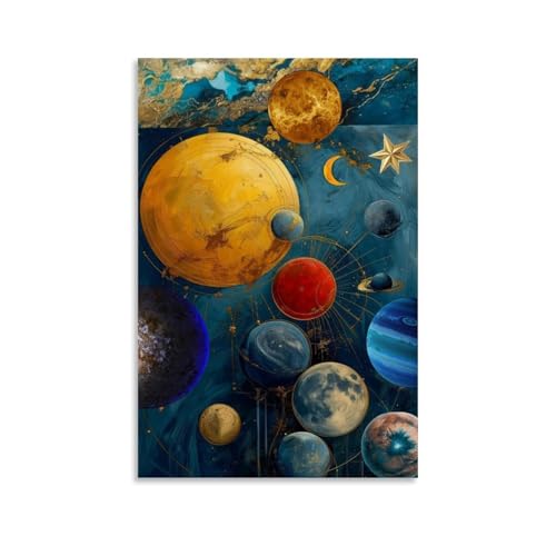 Cosmos A Spacetime Film Odyssey - Póster de la serie de televisión documental retro para pared, lienzo estético, póster de música y películas vintage, pintura decorativa para sala de estar, dormitorio