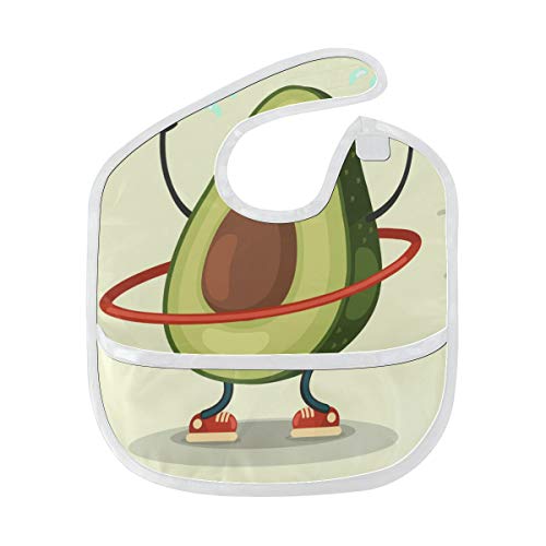 Aguacate lindo Vegetal de dibujos animados Suave resistente al agua resistente a olores para beb�s Alimentaci�n babear baberos eructar pa�os para beb�s en general para ni�os de 6 a 24 meses Regalos