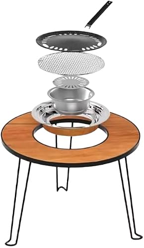 Indoor BBQ Grill Stand, Home Kitchen Cookware, Wooden Table, Mini BBQ Grill, BBQ Supplies