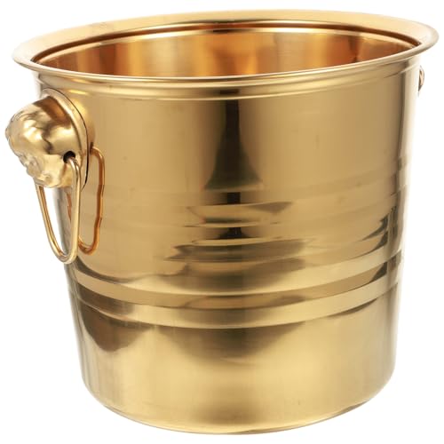 BESTOYARD 7.3Qt Stainless Steel Ice Bucket with Tiger Head Handles, Large Capacity for Home, Bar, Party, Beer, and Wine Cooling