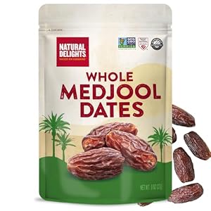 Natural Delights Medjool Dates, Whole, Non-GMO Verified – 8 Oz Container