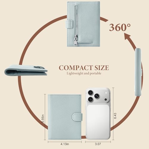 Genuine Leather Passport Holder with AirTag