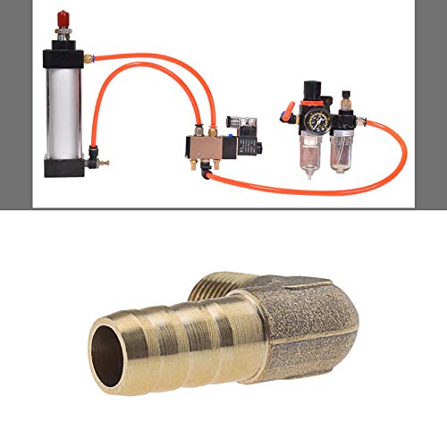 Create idea 2Pcs 5/16inch/8mm Barb Brass Hose Fitting 90 Degree Elbow Fuel Hose Joiner Pipe Connector Adapter Male Thread BSP 1/4 Inch for Air Water Fuel Oil - Image 2