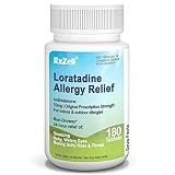 RXZELL Allergy Relief, Loratadine 10mg, 180 Tablets – 24 Hour Non-Drowsy Antihistamine Allergy Medic