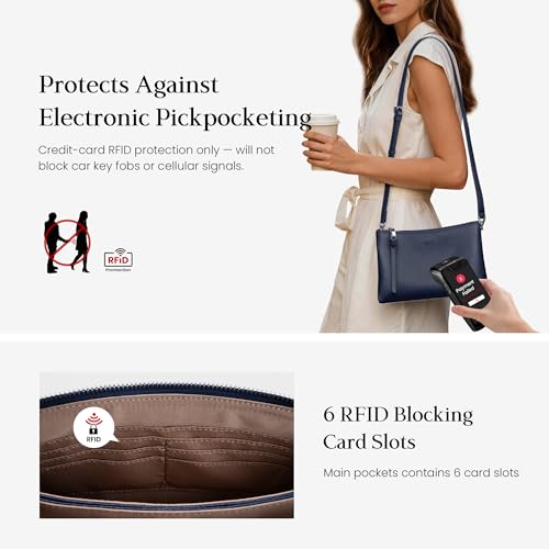 Image of befen Genuine Leather Crossbody Bags for Women, Small RFID Leather Cross Body Purses Shoulder Handbags