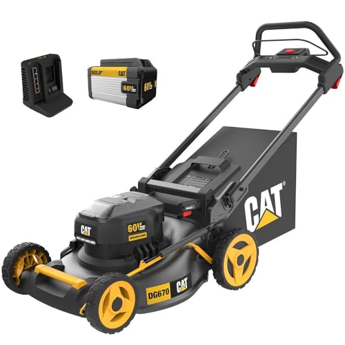 Cat DG670 60V 21 Cordless 3-In-1 Cutting Modes Brushless Push Lawn Mower with TorqLogic - Battery & Charger Included