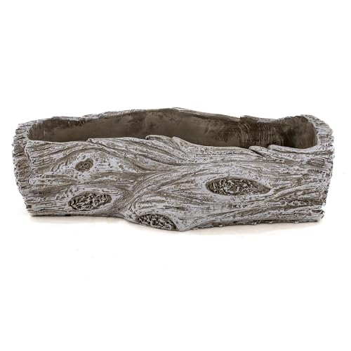 Zement Pflanzschale grau Baumstamm (B) 14 x 28cm Blumentopf Deko-Schale bepflanzbar