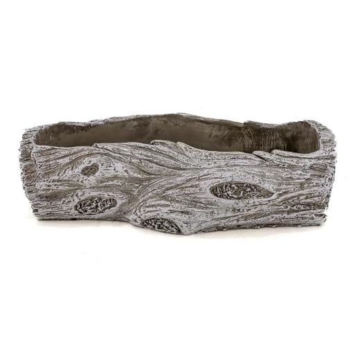Zement Pflanzschale grau Baumstamm (B) 14 x 28cm Blumentopf Deko-Schale bepflanzbar
