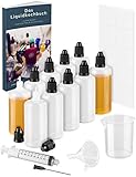 UMFANGREICHES E ZIGARETTEN LIQUID MISCH SET: Zehn 100ml Flaschen als E Zigarette Zubehör inkl. 10 ml Spritze und Messbecher 100 ml. Nutze es für nikotin shots, liquidflaschen 100ml, liquid behälter, oder für e liquids.