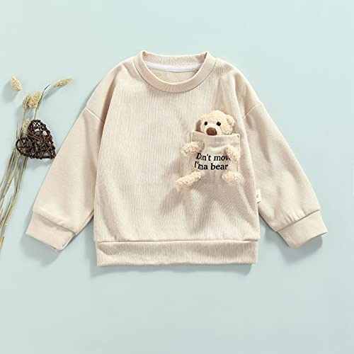 YQYJA Kleinkind Baby Mädchen Jungen Sweatshirts Kleidung Langarm Bär Pullover Pullover Top T-Shirt Outfit - Image 3