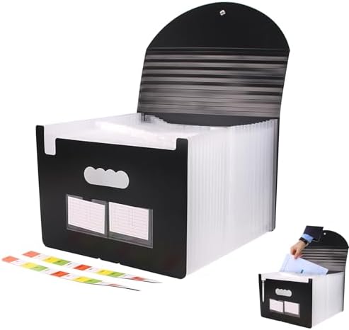 Pasta Sanfonada Organizadora A4 com 25 Bolsos e Divisórias - Past...