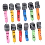 Kisangel 12stücke Aufblasbares Pvc-mikrofon-requisit Spielzeugmikrofon Für Cosplay Partys Musikveranstaltungen Realistische Nachahmung Leicht Und Tragbar Schnell Aufblasbar Sicher Für Alter