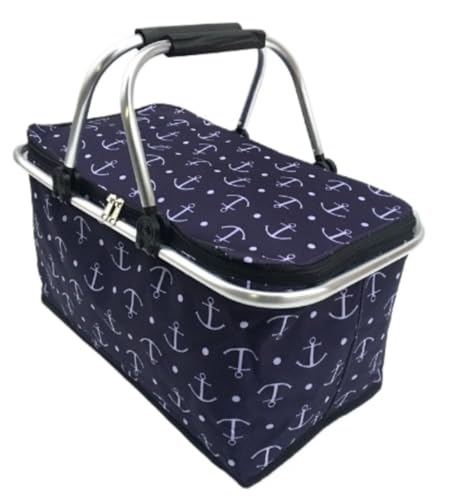 Farigrut 保冷ボックス 30L 大容量 保冷バッグ ピクニックバスケット ショッピングバッグ 保冷 保温 防水 保温 折りたたみ式 お手入れ簡単 アウトドア お花見 バーベキュー 釣り キャンプ ウォーキング、スポーツイベント、祝日など。 (軍港の夜)（Amazon）
