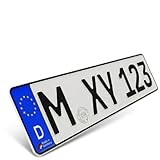 Generisch Individuelles EU Wunschkennzeichen – DIN-Zertifiziertes Kfz-Kennzeichen für Auto, LKW & Anhänger – Offizielles Euro-Schild, Reflektierend & Hochwertig geprägt – 520 x 110 mm
