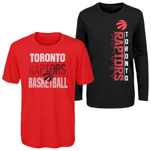 Outerstuff NBA Youth Boys (8-20) Performance Long and Short Sleeve T-Shirt Combo, Toronto Raptors Medium (10-12)