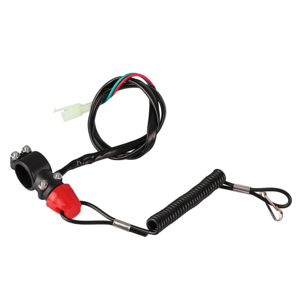 Outboard Motor Kill Switch and Tether 22mm 7/8 Inch Compatible with Motorcycle(Black)