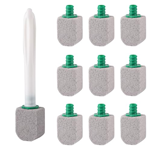10 PcsPumice Stone for Toilet Pumice Cleaning Stones Sticks Brush tToilet Pumice Stone for Cleaning Bathroom Kitchen Sink Pool Toilet Limescale Remover with 1 Short Handle