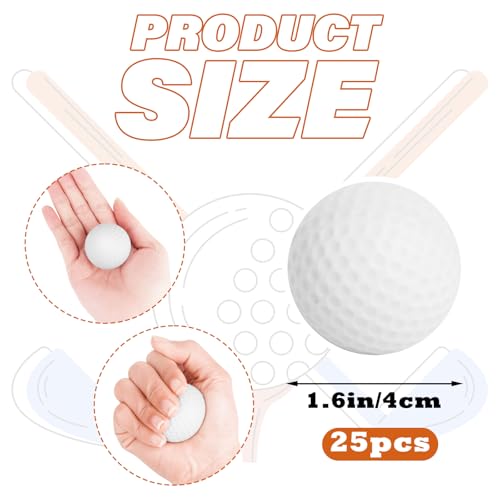 Hooqict Mini Foam Golf Stress Balls 25 Pack