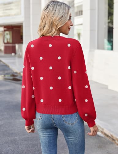 Zeagoo Women's 2026 Fall V-Neck Cropped Sweater Trendy Long Latern Sleeve Ribbed Knit Pullover Basic Crop Tops - image 4