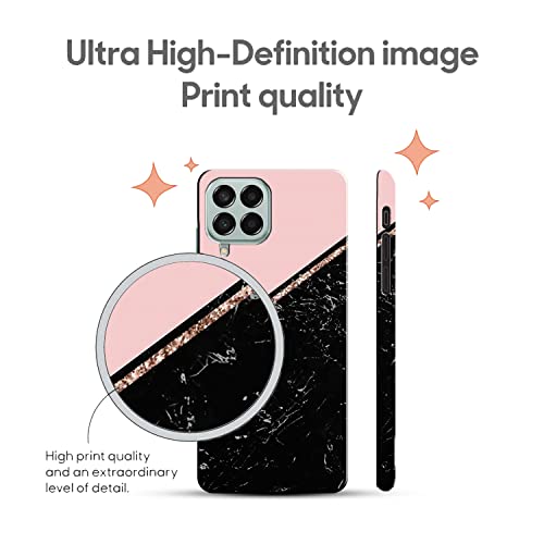 Image of COLORflow Back Cover Compatible with Samsung Galaxy M12 / A12 / F12 | Beautiful Black Pink Marble | Designer Printed Hard CASE Bumper Back Cover Compatible with Samsung M12 / A12 / F12