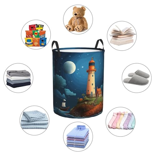 Panier à linge baleine et phare taille M pliable et autoportant - 7