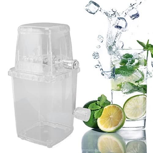 Manual Ice Crusher Portable Ice Crusher Hand Crank Ice Crusher Ice Shaver and Snow Cone Machine Manual Ice Grinder Ice Chopper for Fast Coarse(Transparent) - Image 4