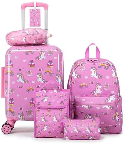 Kid’s Luggage Set 6 Piece Suitcase Set 16’’ Hardside Luggage with...