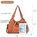 Angel Barcelo Roomy Fashion Hobo Womens Handbags Ladies Purse Satchel Shoulder Bags Tote Washed Leather Bag Brown