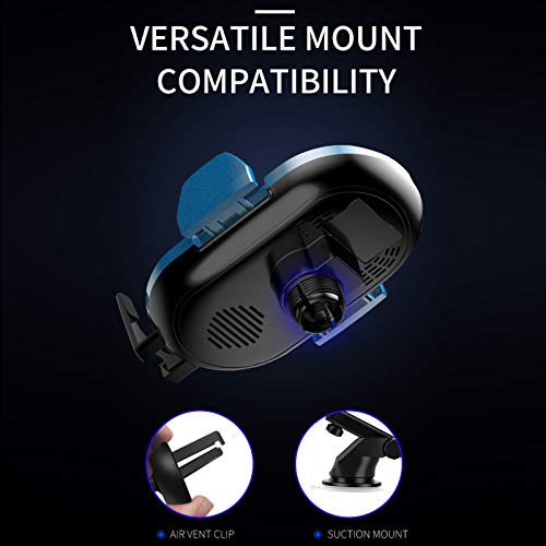 Btuty Carregador sem fio com sensor infravermelho para carro, clipe retrátil automático, carregament