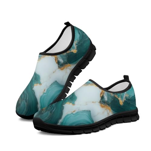 JoyLamoria House Marble Print Shoes for Women Walking Casual Orthopedic Sneaker Non Slip Nurse Travel2