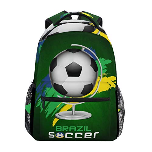 LIUBT Brasil Mochila Casual de fútbol para Estudiantes  Escuela  Viajes  Senderismo
