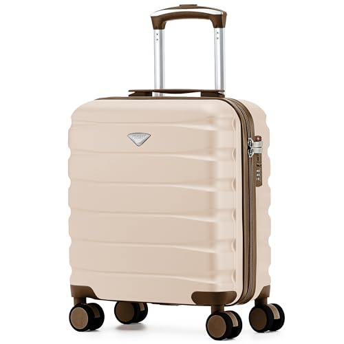Flight Knight Lightweight Travel Suitcase 45x36x20cm | Hard Shell Carry On Luggage with Aluminum Telescopic Handle, 8 Spinner Wheels & TSA Lock | Approved for EasyJet & Wizz Air