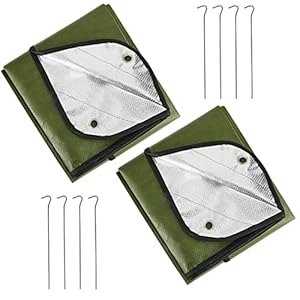 Kingdder Heavy Duty Emergency Blankets for Survival Insulated Thermal Reflective Tarp Thermal Blanket for Camping Reusable Infrared Blocked Emergency Blankets for Rescue Car Camping Hiking