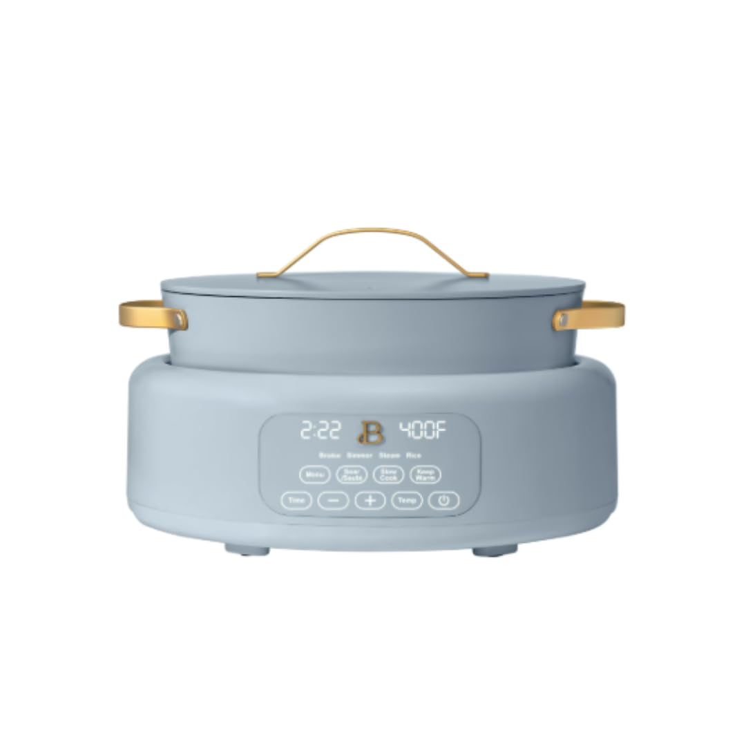 10-in-1 6Qt Electric Multi-Cooker Slow Cooker Rice Cooker Steamer More Touch Control Oven-Safe Dishwasher-Safe Cornflower Blue