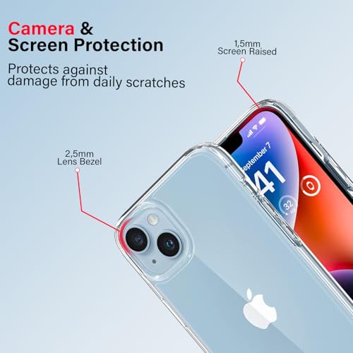 Image of KACA Clear Back Cover Case for Apple iPhone 15 Plus |Case for iPhone 15 Plus|Shockproof Bumper TPU Protective Design|Apple iPhone 15 Plus Back Cover- Transparent