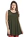 LARACE Tank Tops for Women Plus Size Sleevelss Tunic Casual Summer Clothes Swing Shirts for Leggings (L, Army Green)